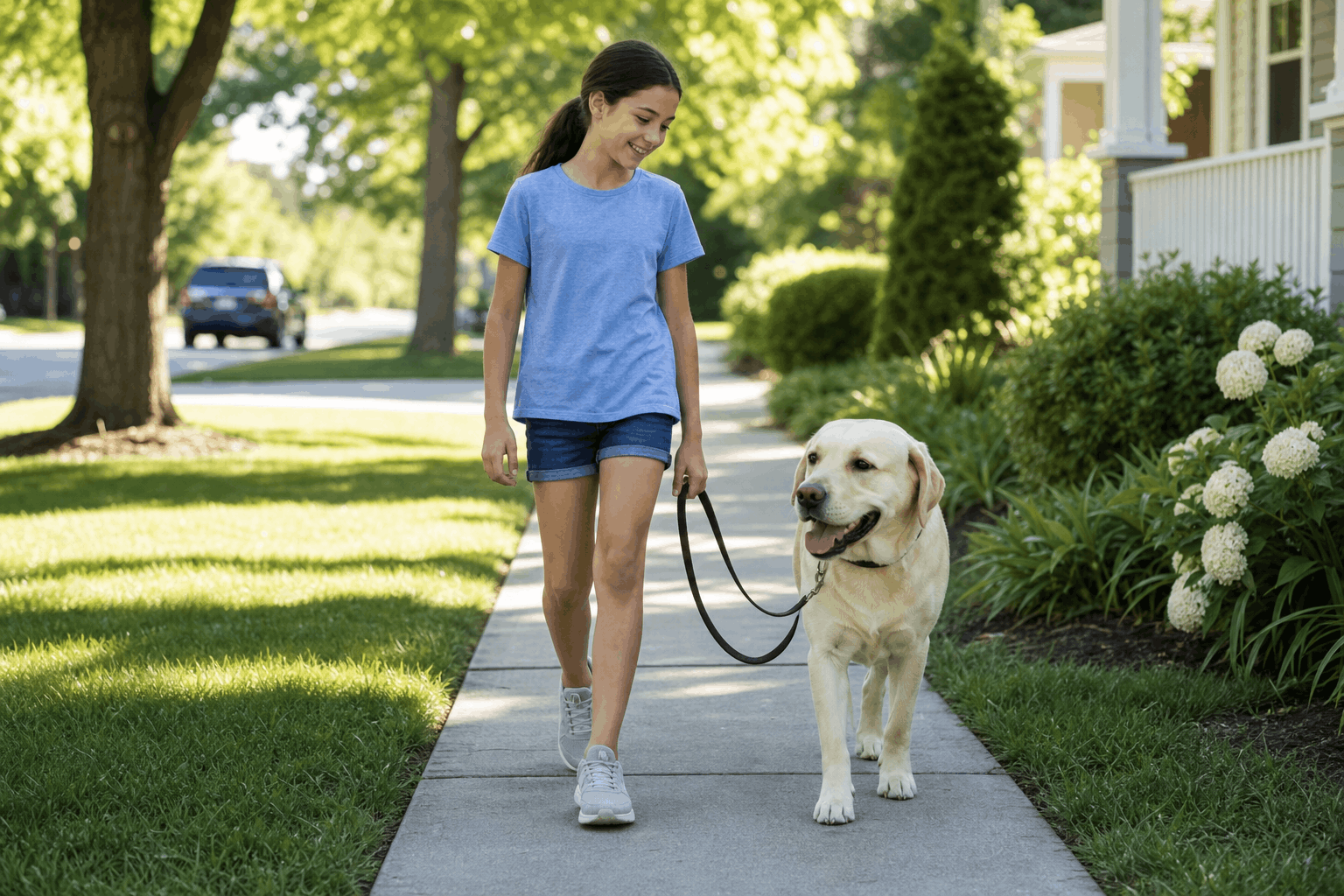 A leash, a smile, a trusted face on the block. Neighbors meet neighbors again.