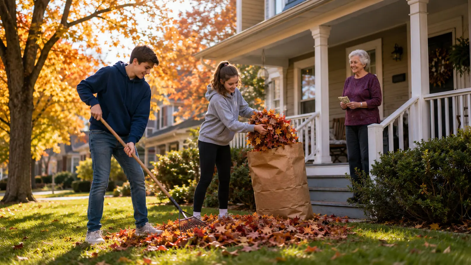 Leaf raking